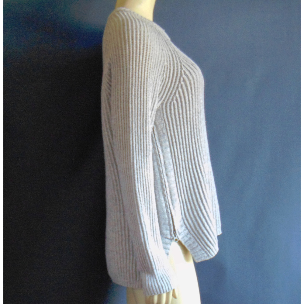 Madewell Gray Checklist Side Zipper Sweater M - Picture 4 of 7